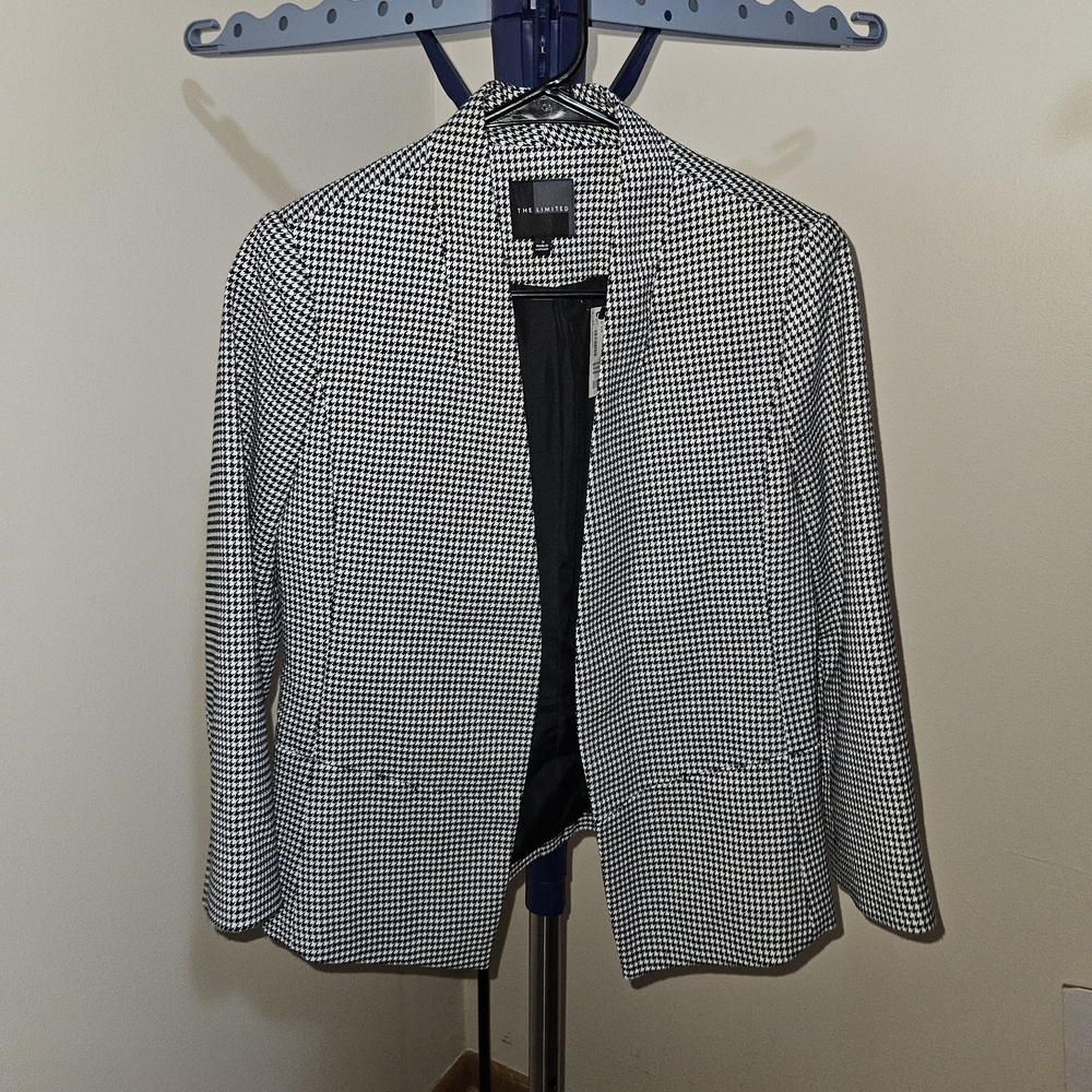 The Limited Black and White Houndstooth Blazer